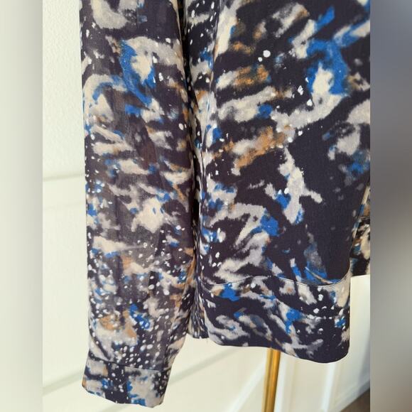 Cabi Starry Night Button Up Ruffle Chiffon Blouse Top Size Medium - Picture 5 of 13